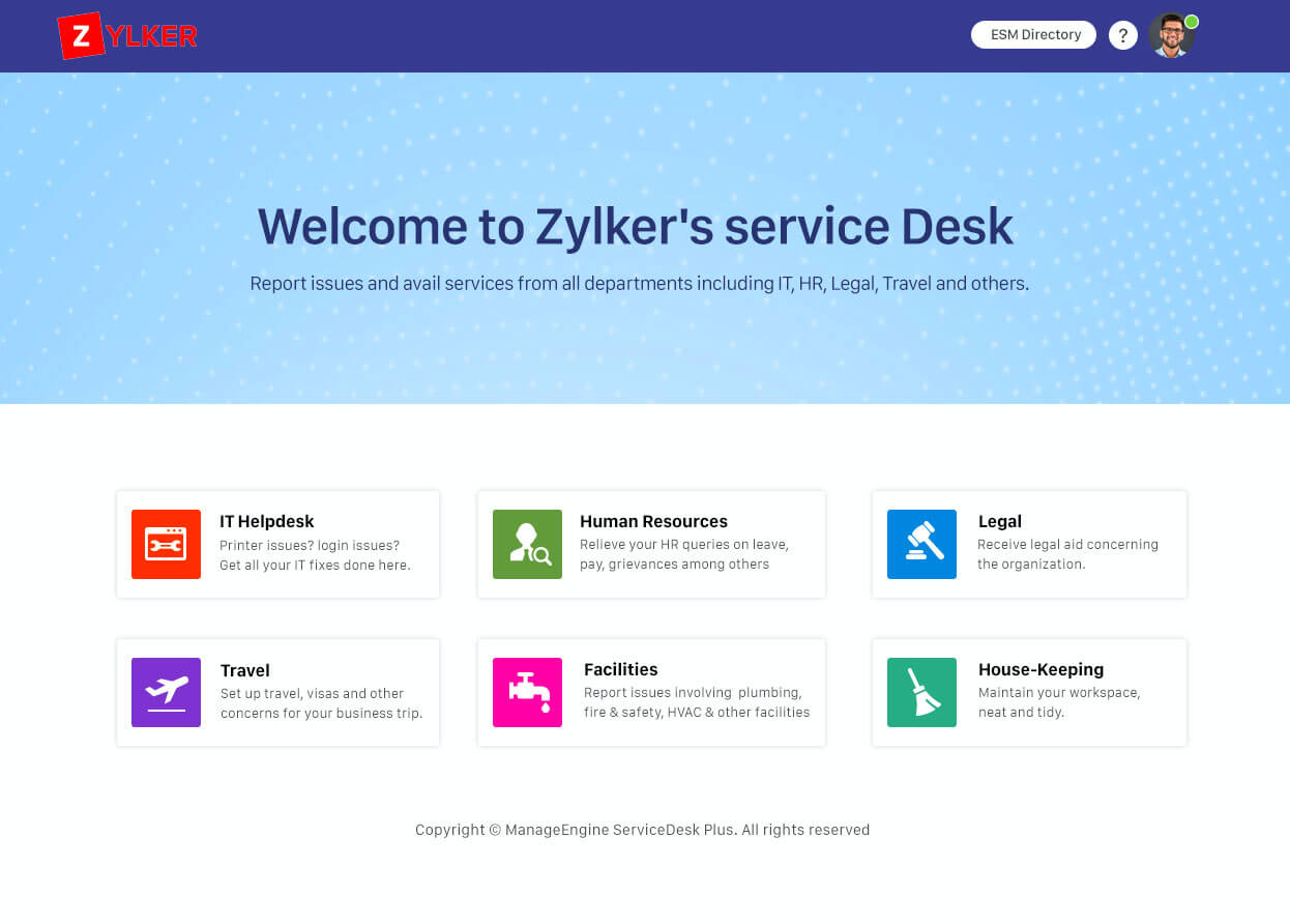 Wyświetlanie wszystkich świadczonych usług w jednym portalu