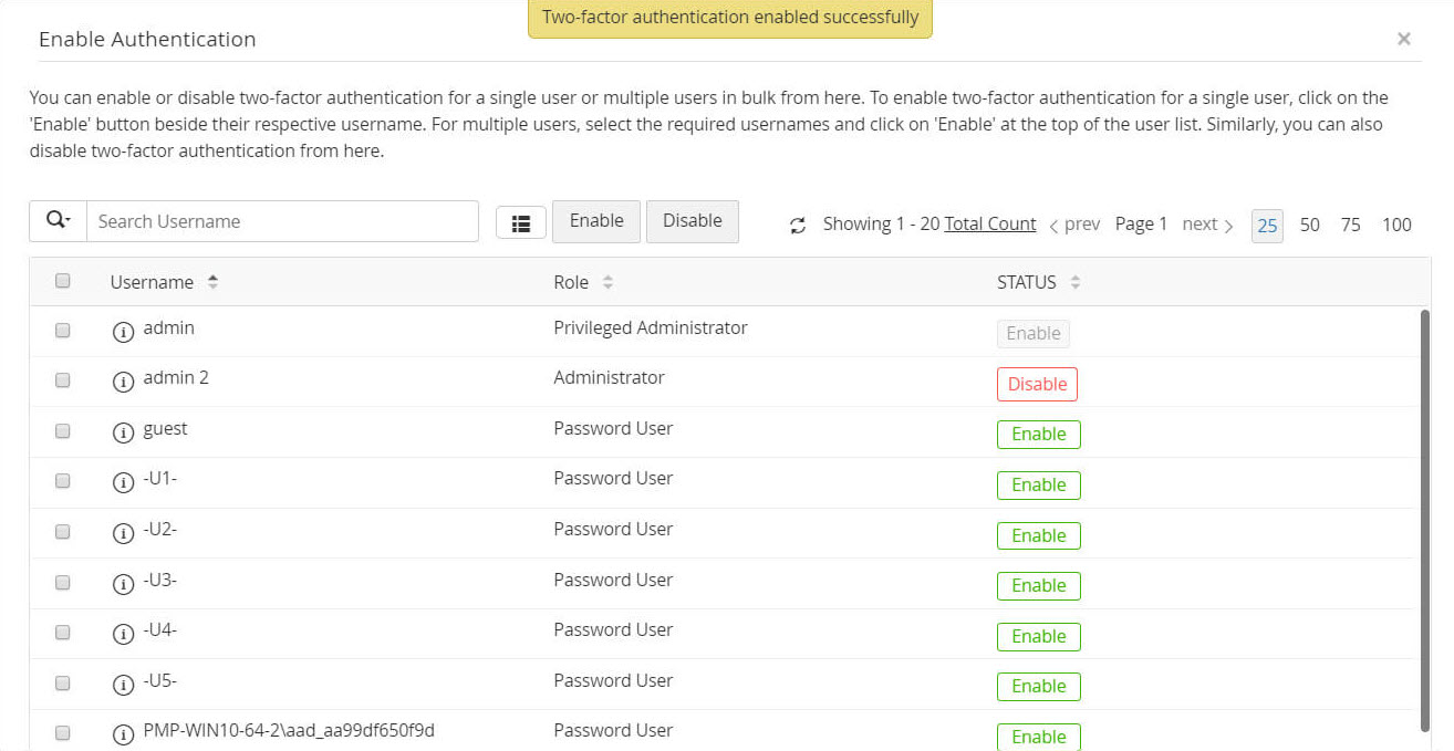 Enable Authentication Wizard