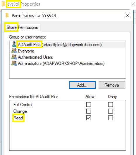 Other privileges/permissions required