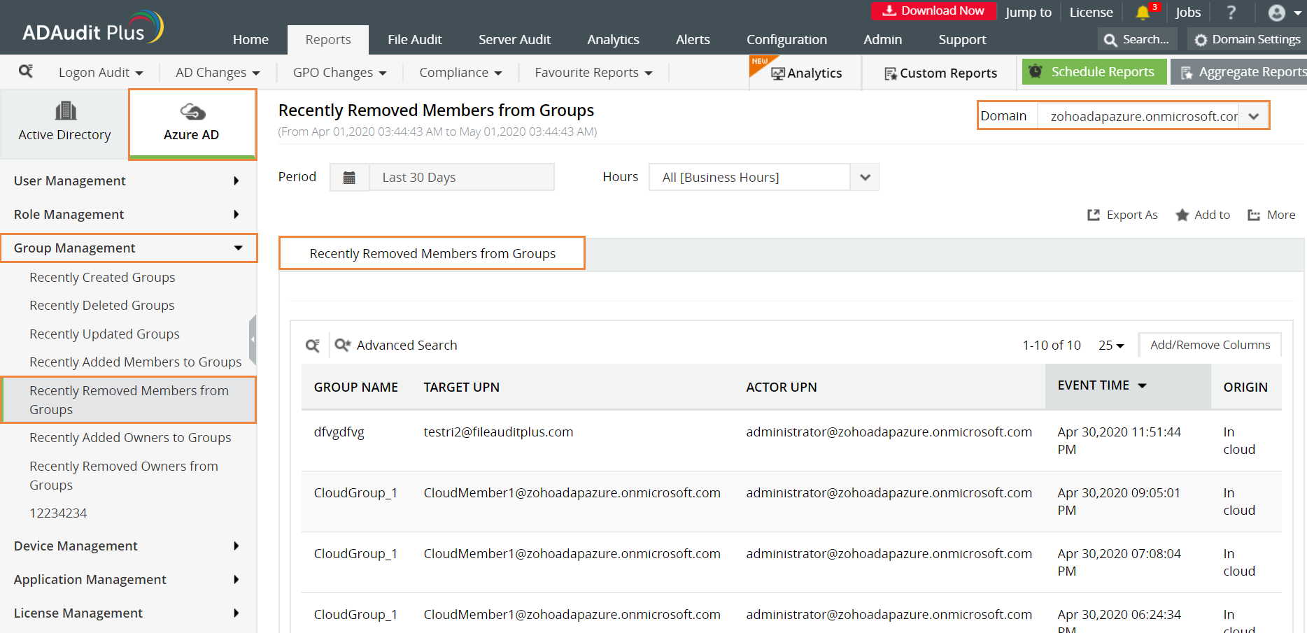 How to monitor membership changes to Azure AD groups? ManageEngine