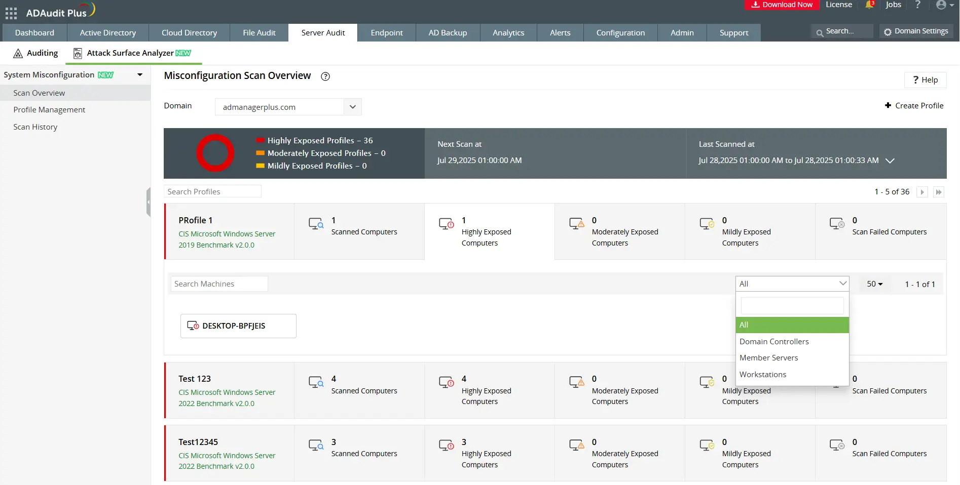 CIS benchmark reports