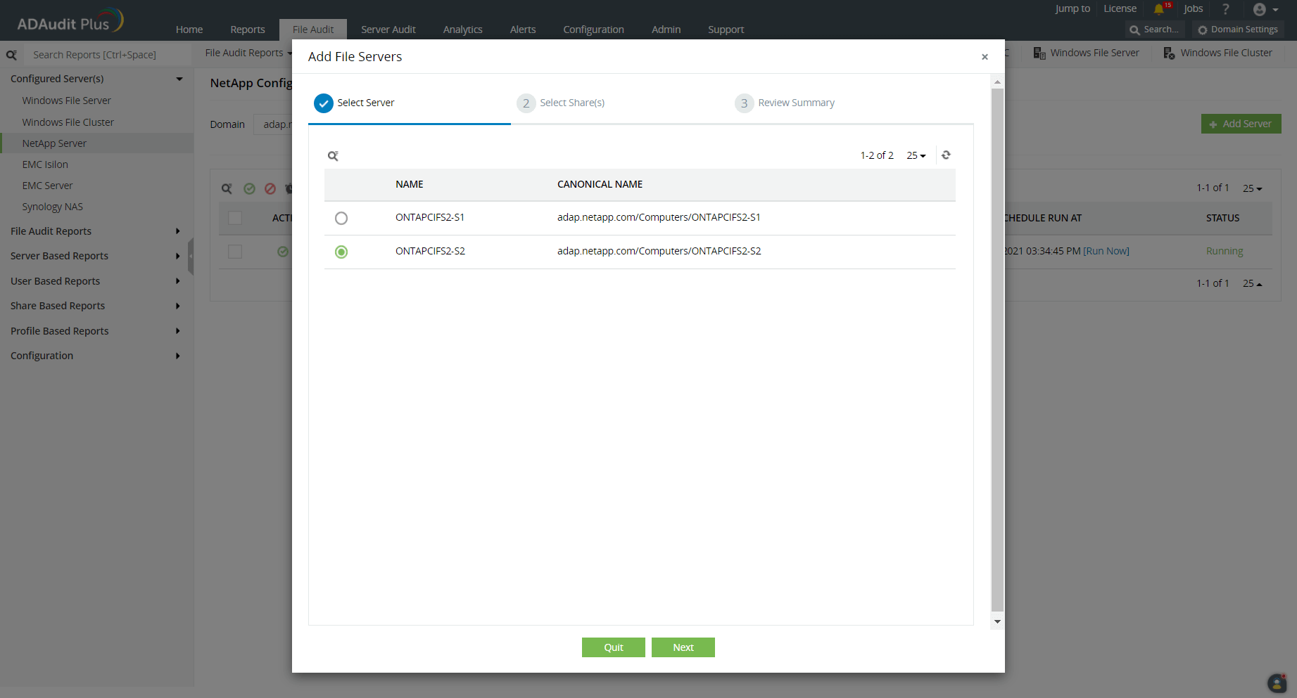 Adding NetApp 7Mode/vFilers in ADAudit Plus