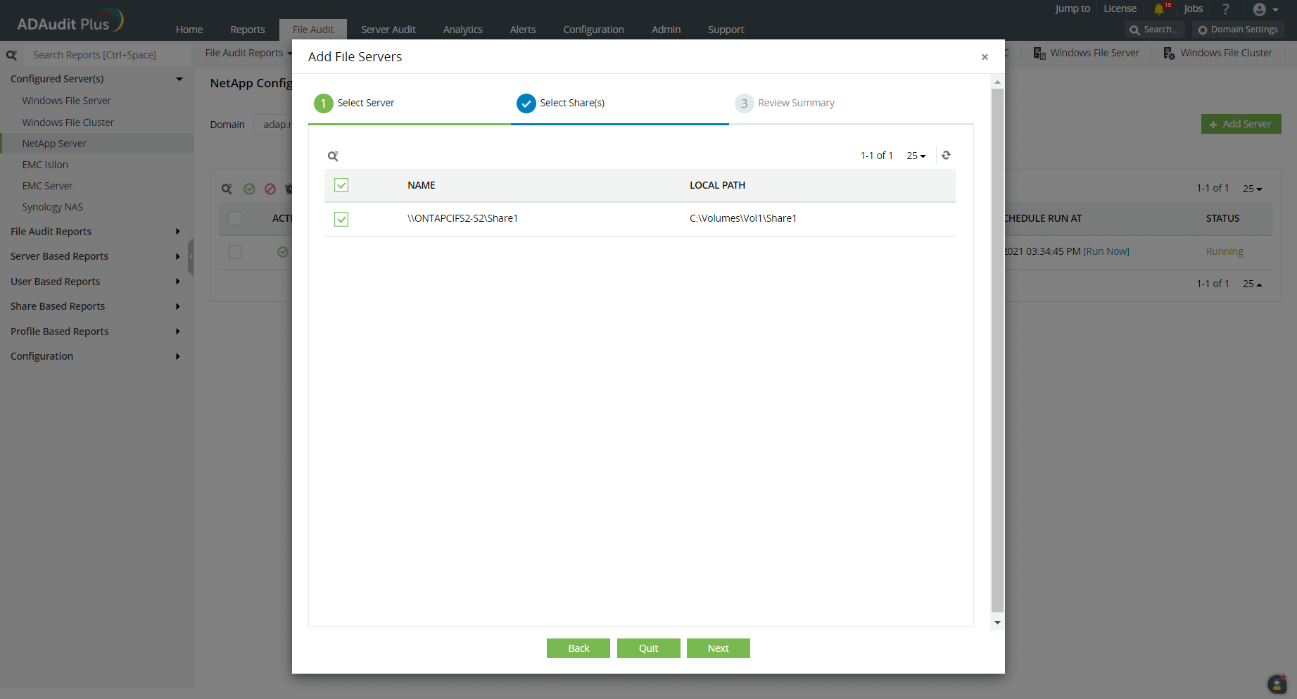 Adding NetApp 7Mode/vFilers in ADAudit Plus