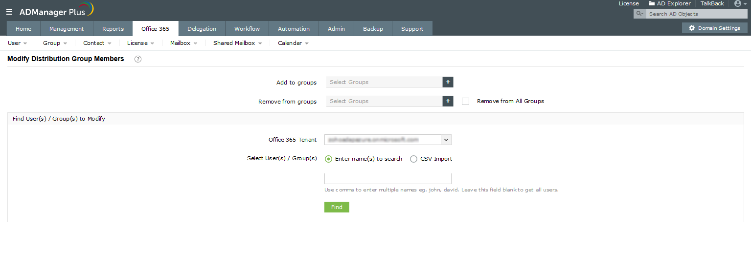 Add Members to Distribution Groups using ADManager Plus