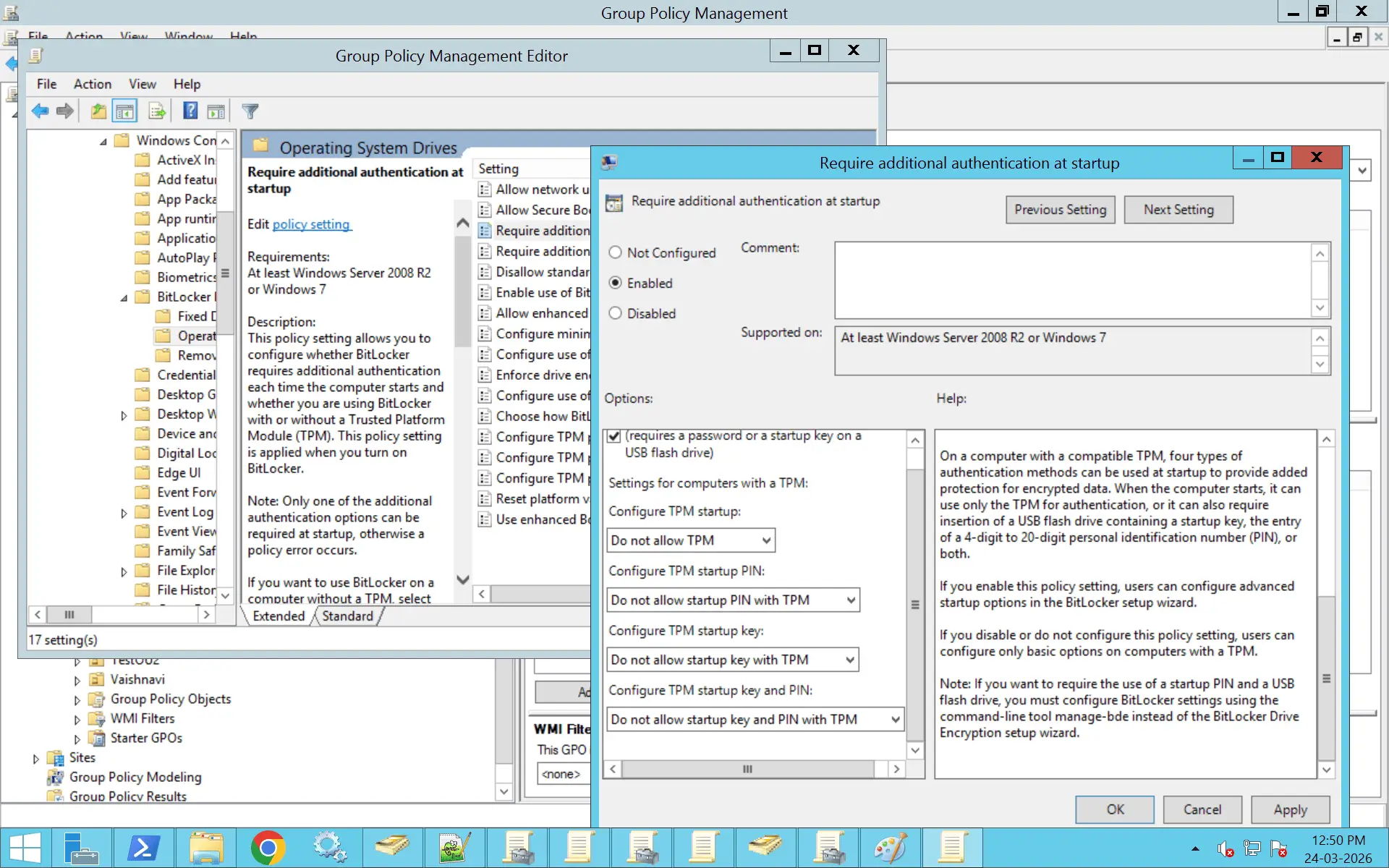 How to enable BitLocker without TPM using Group Policy