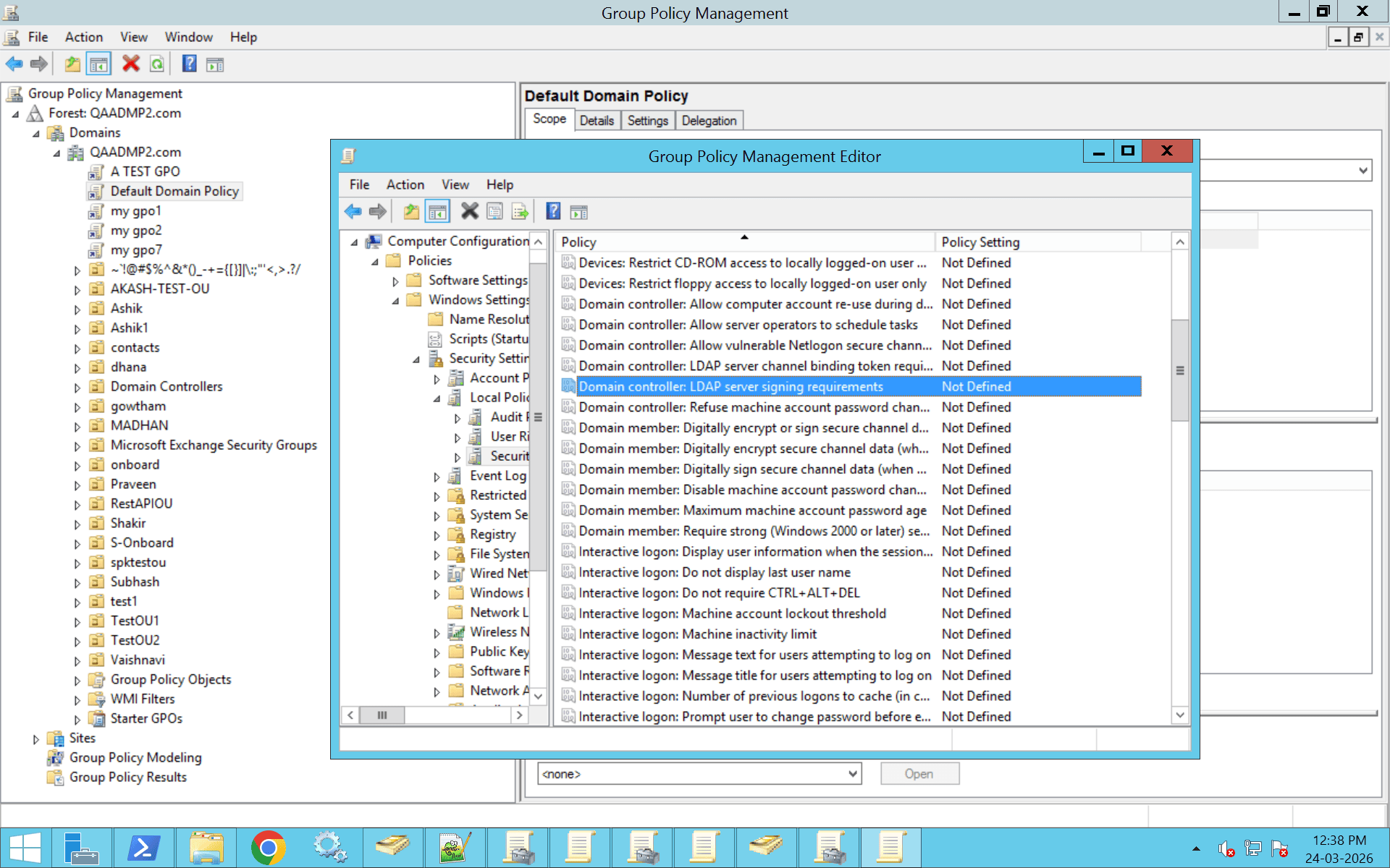 A comprehensive image which shows how to enable LDAP signing.