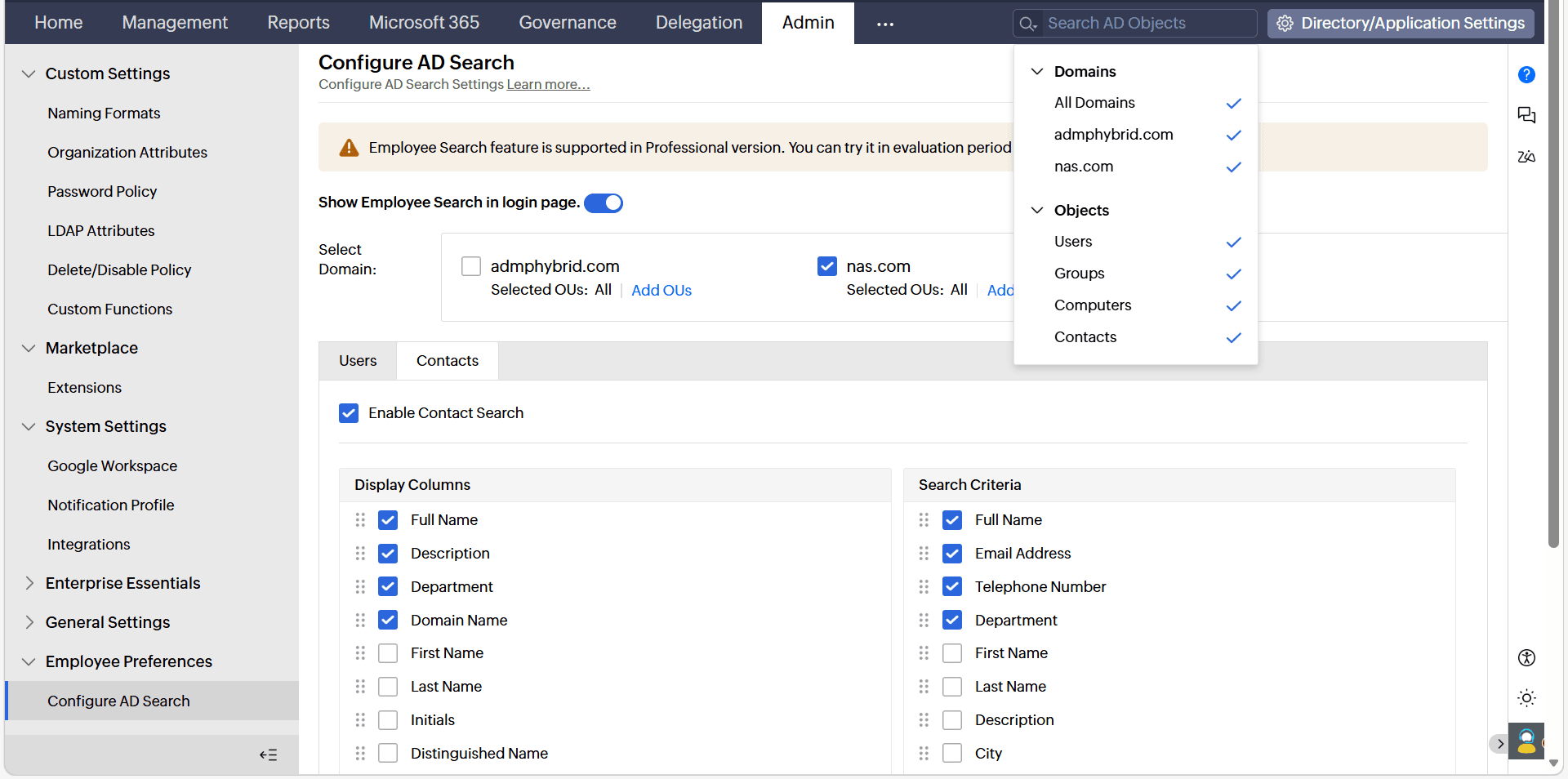 A comprehensive image showing LDAP search using ADMP.