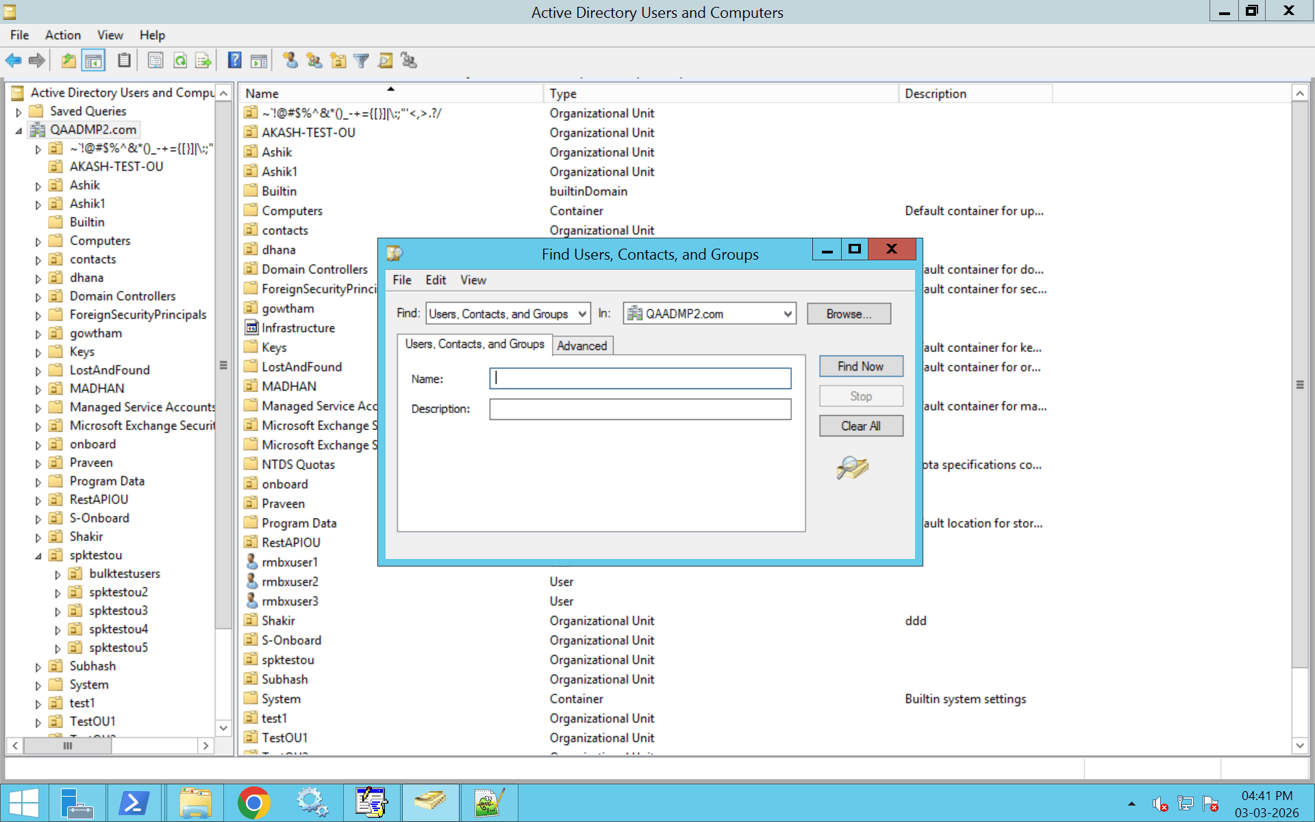 A comprehensive image showing LDAP search using ADUC.