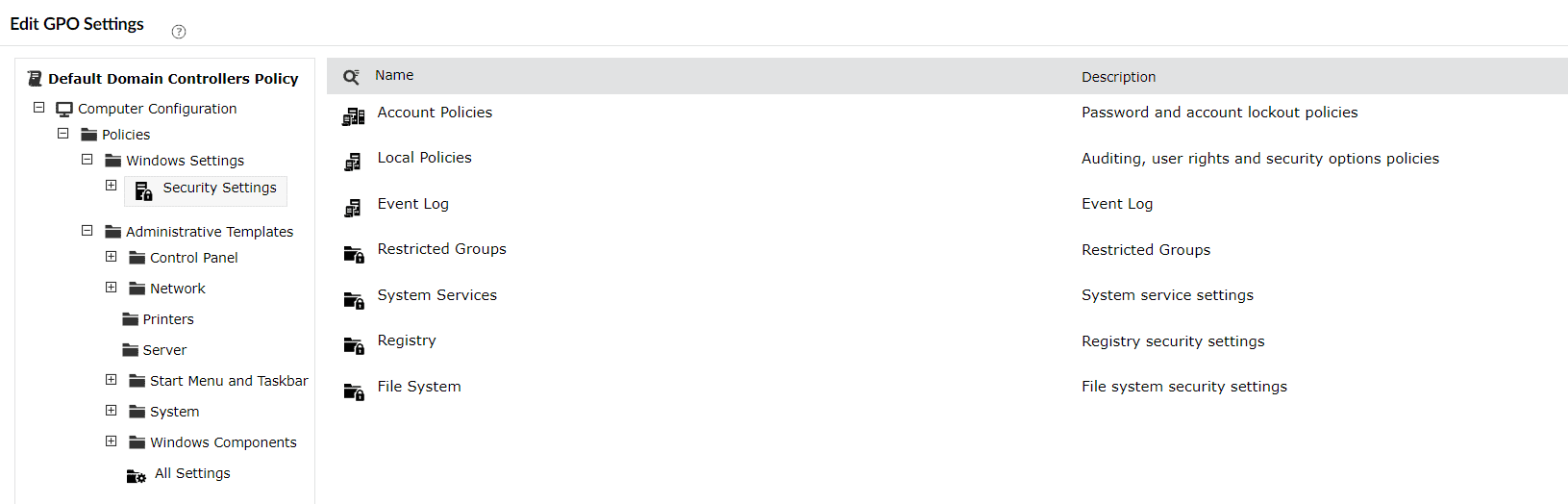 Editing an Active Directory GPO using ADManager Plus