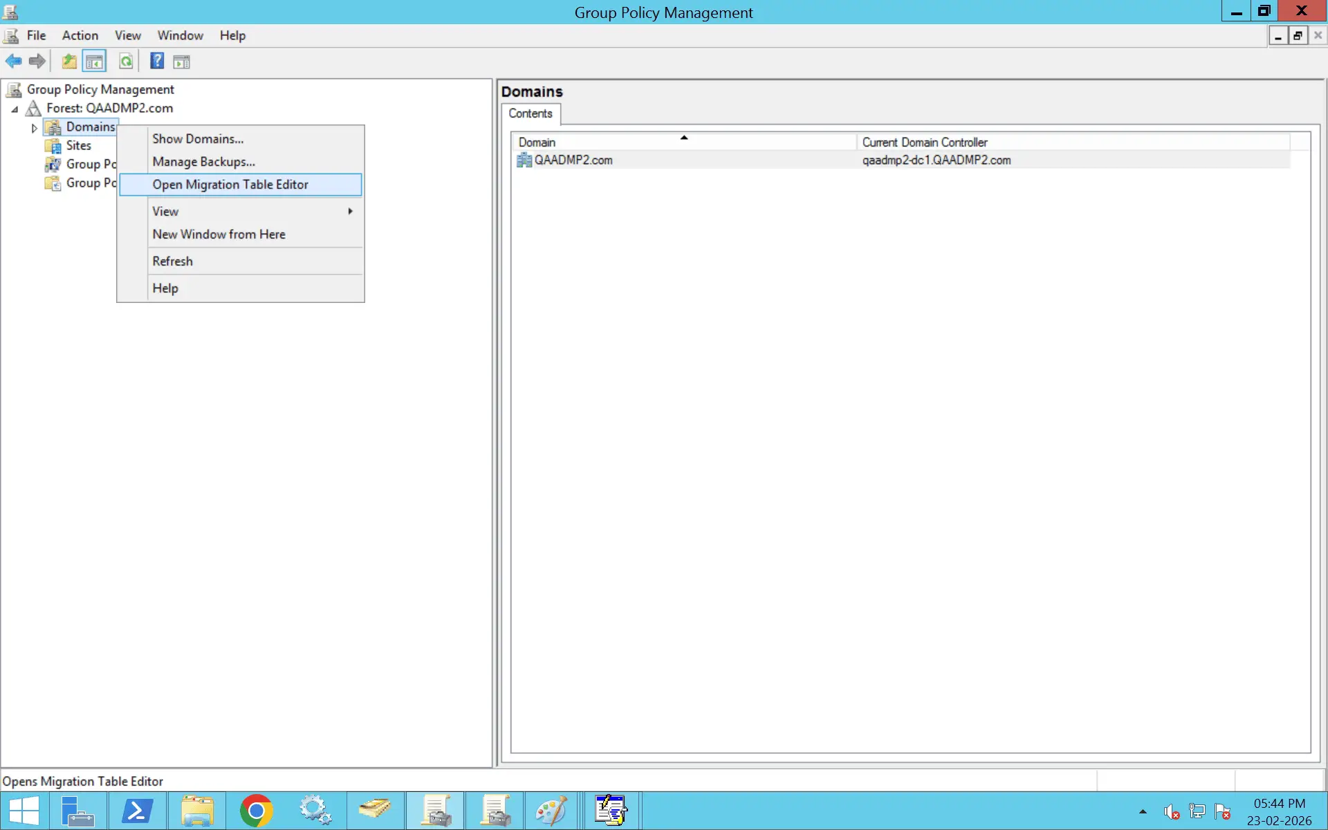 A comprehensive image showing how to import a GPO using a migration table editor
