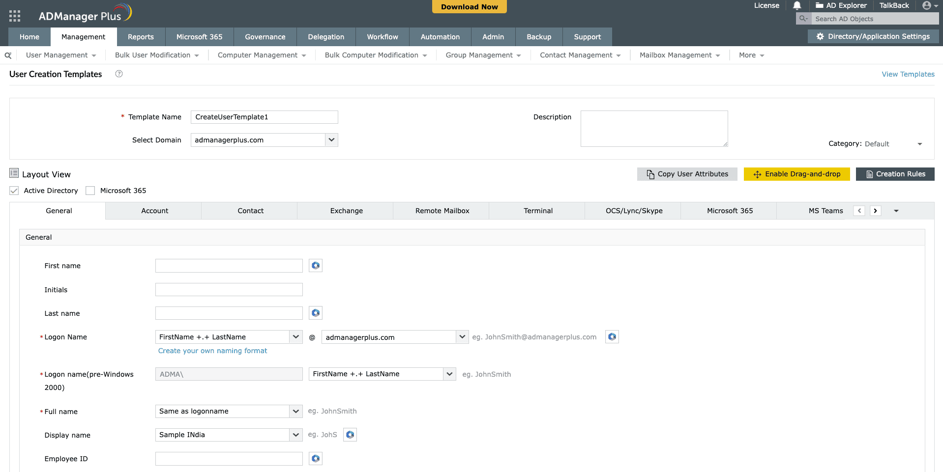 Active Directory management