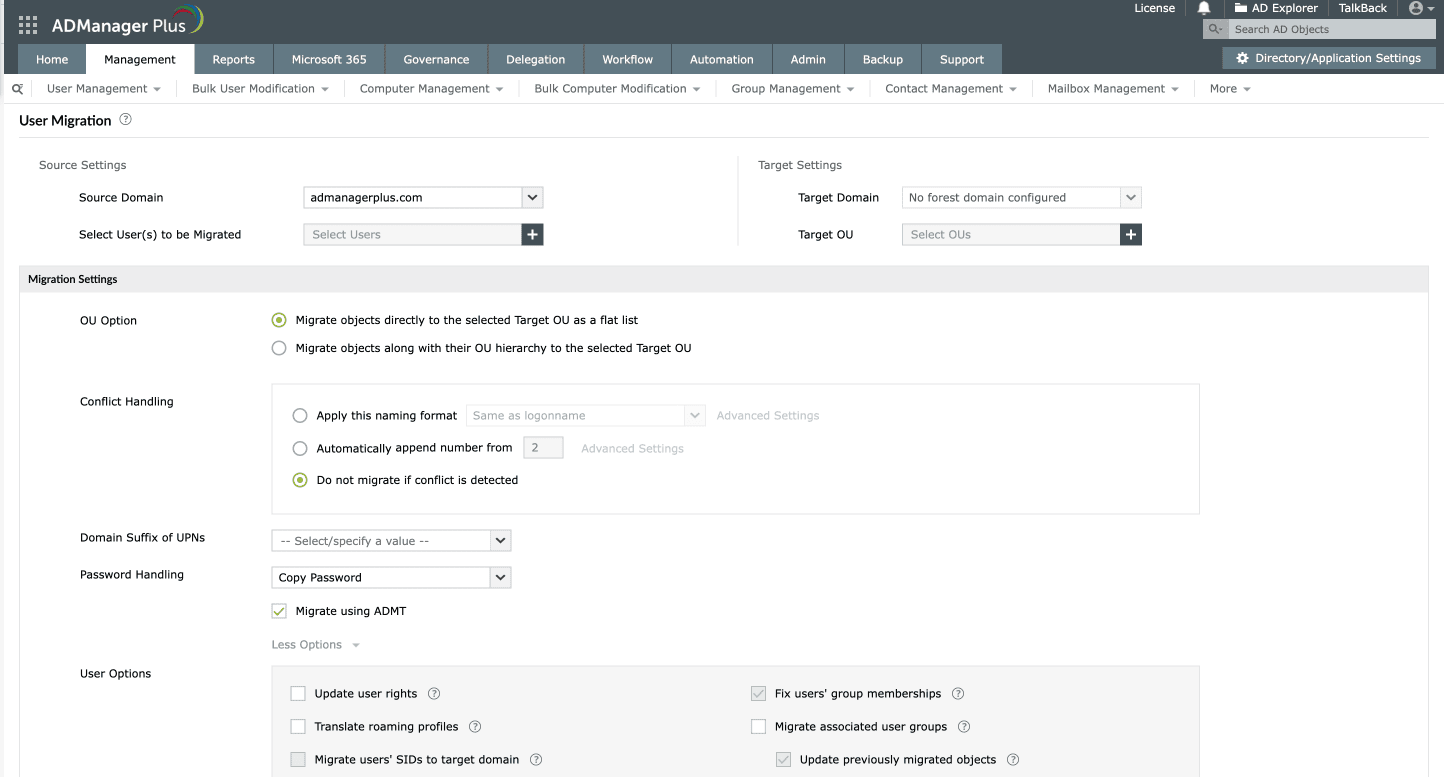 Active Directory migration