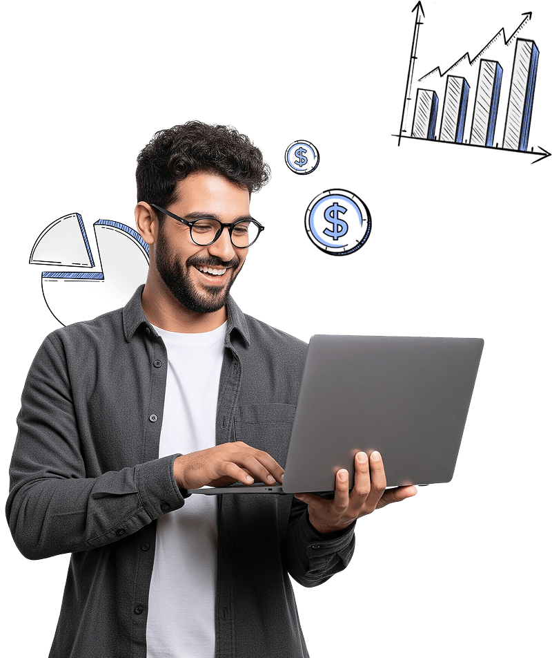 IT professional reviewing ROI metrics on a laptop