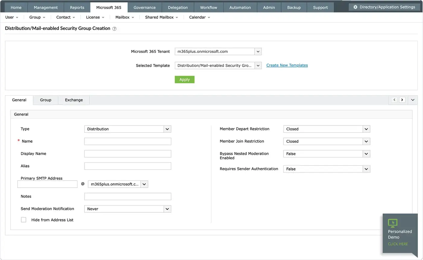 Micrososft 365 distribution list management