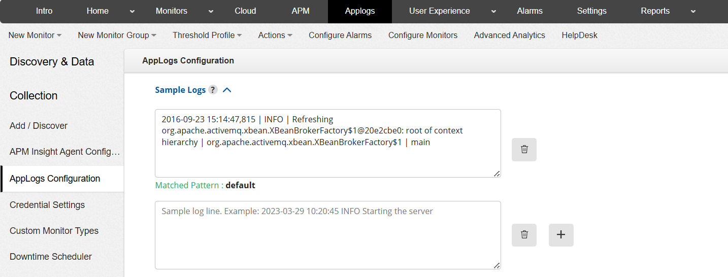 Log Type Sample Logs