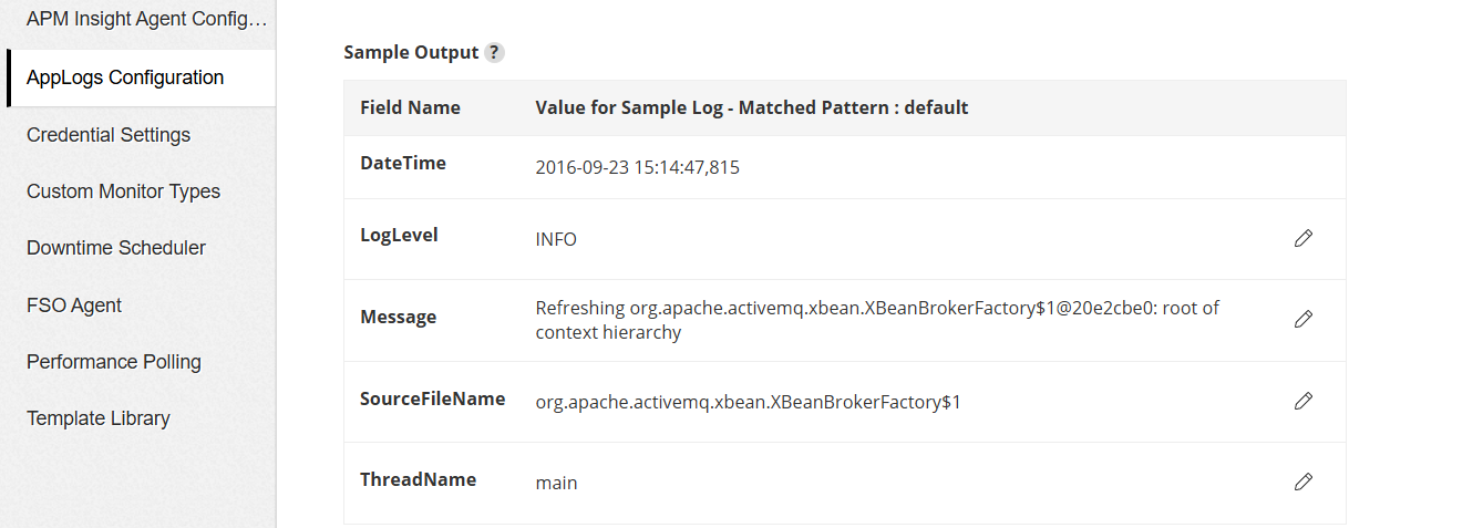 Add Log Type Sample Output