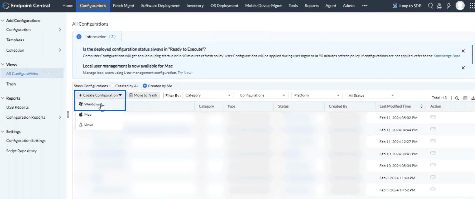 APM Insight .NET agent bulk installation using ManageEngine Endpoint Central: Create configuration