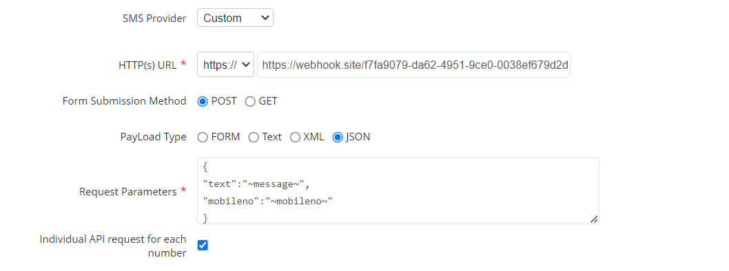 Applications Manager SMS Gateway: Adding custom SMS network service provider