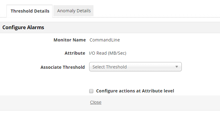 Dashboard de la configuración de alarmas del monitoreo de docker container - Applications Manager