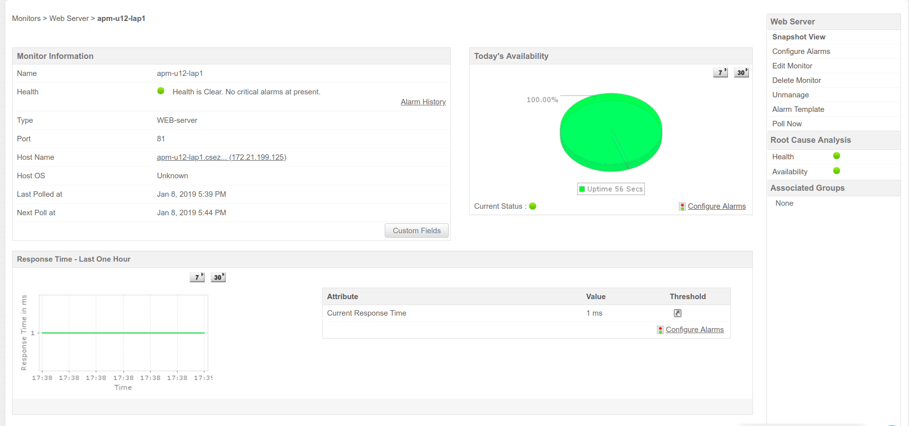 Web Server Monitoring - ManageEnigne Applications Manager