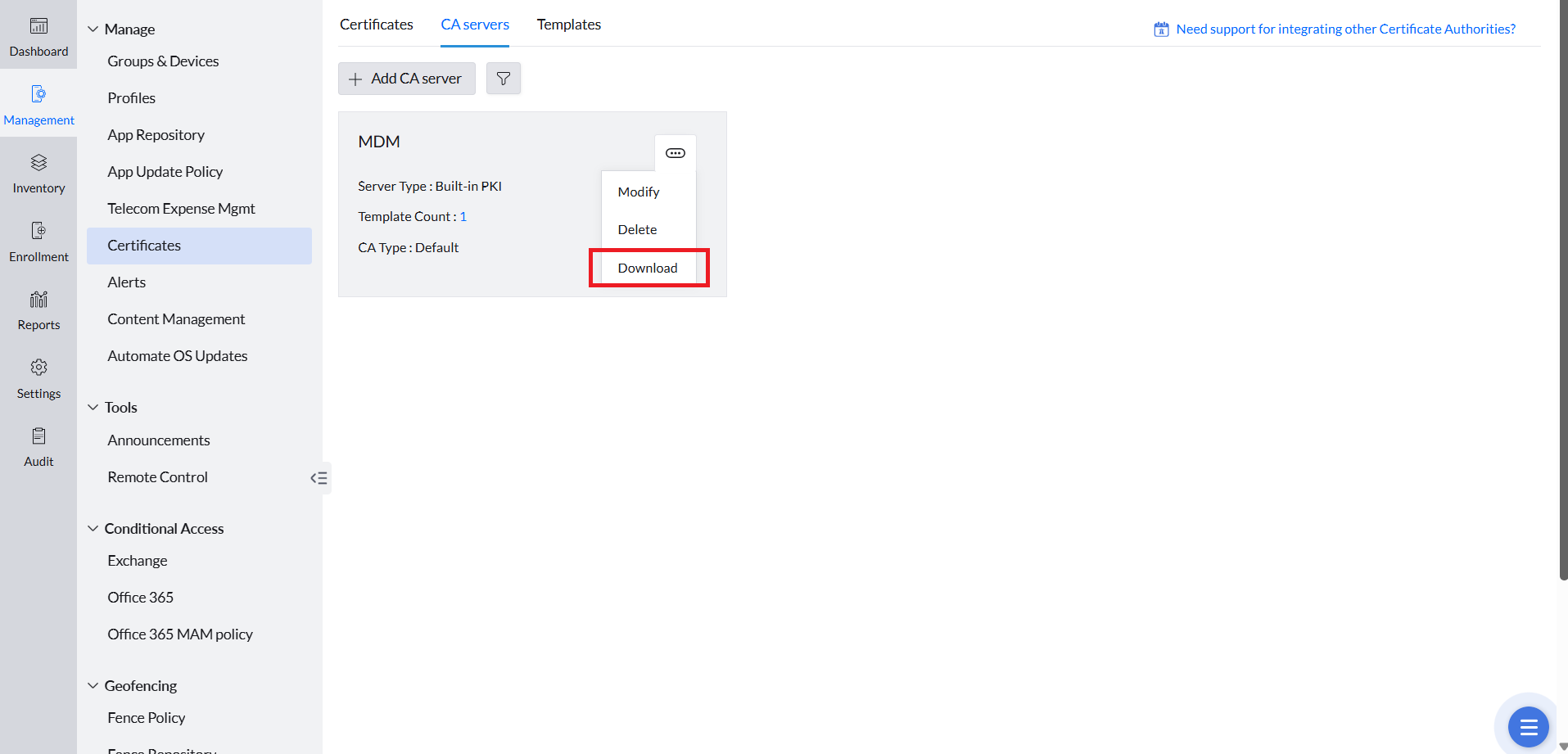 Download CA Certificate