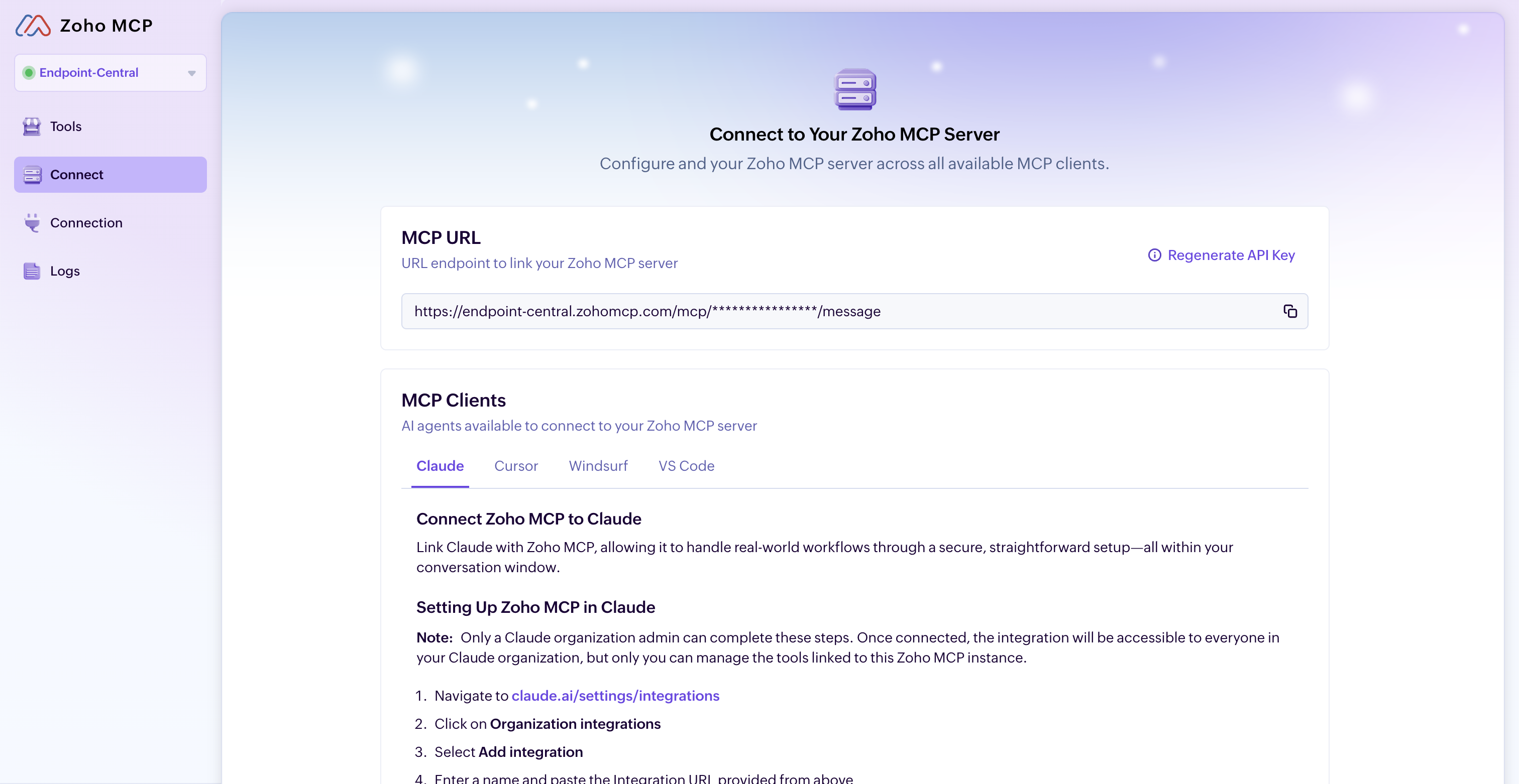 Copy MCP Server URL