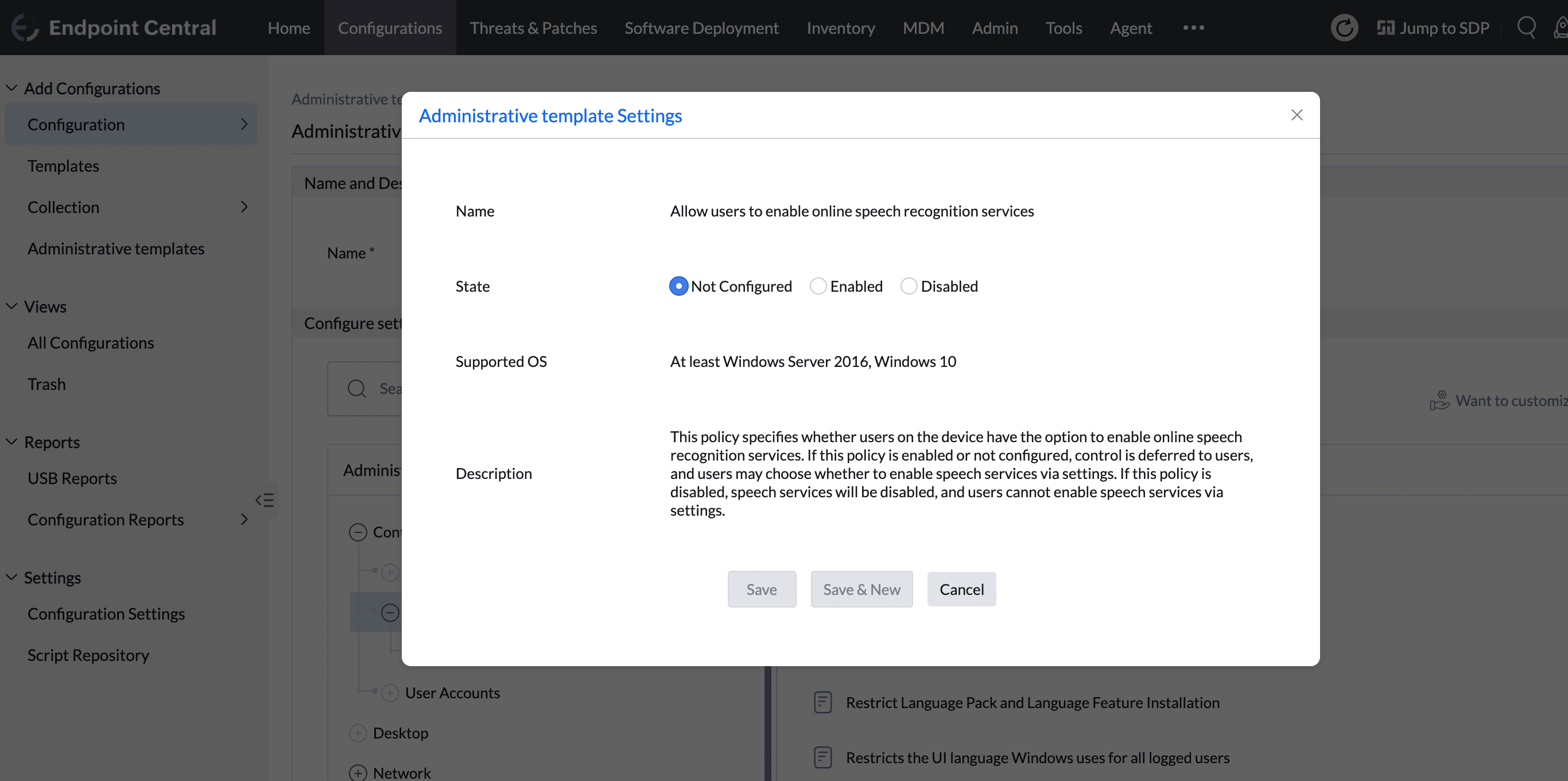 Configure Administrative Templates Settings