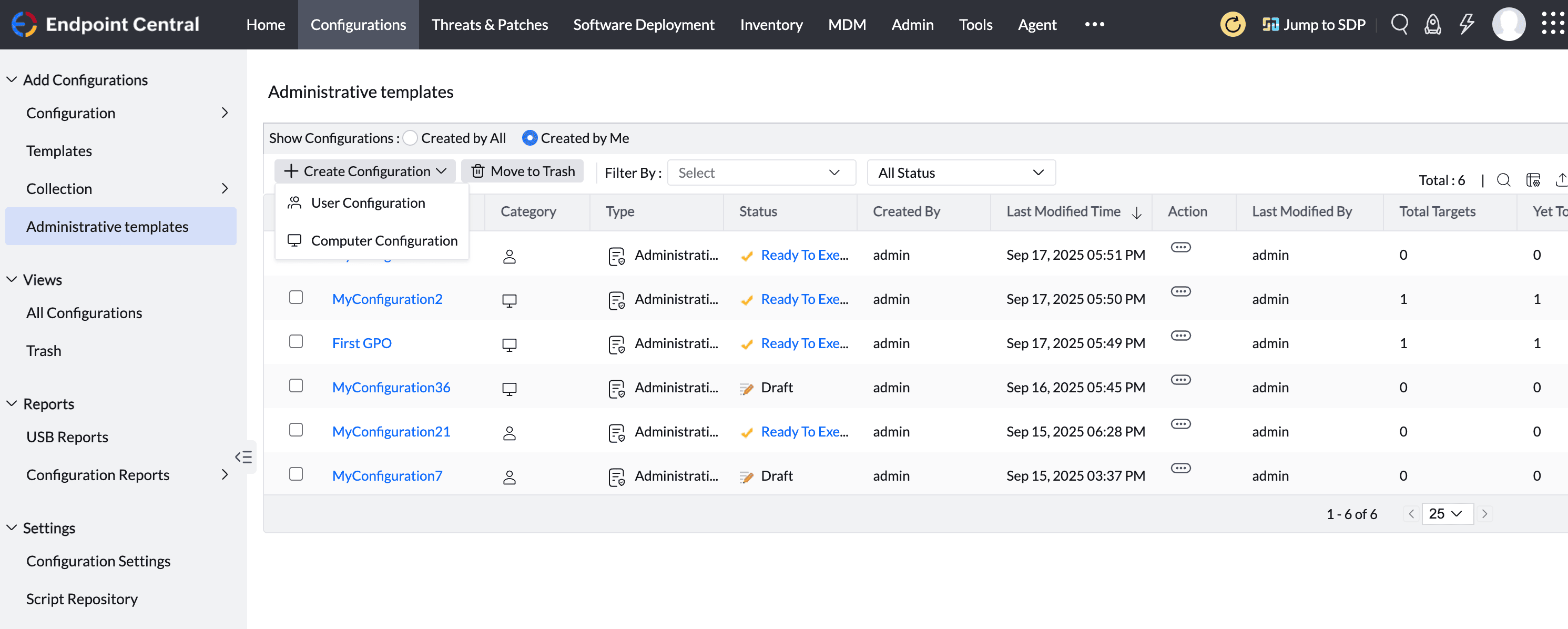 Administrative Templates tab