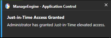 JIT Access Granted for elevation notification
