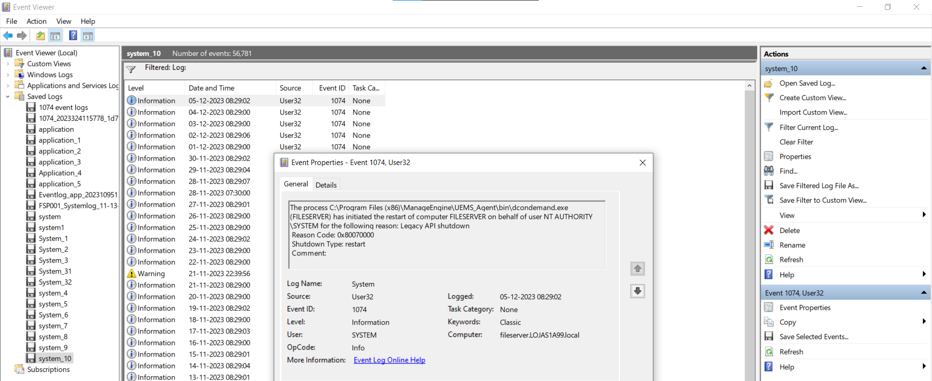 Windows Event Viewer