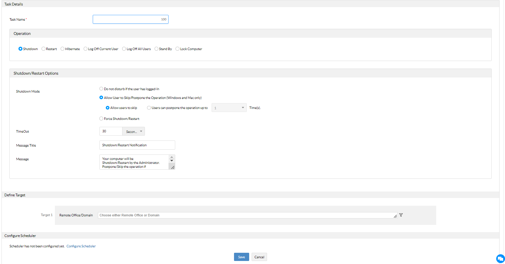 Remote Shutdown Tool ManageEngine Endpoint Central