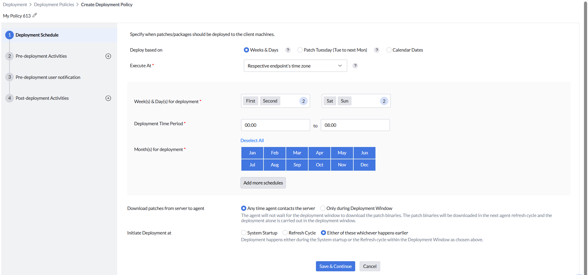 Time Zone for Deployment Window - Knowledge Base