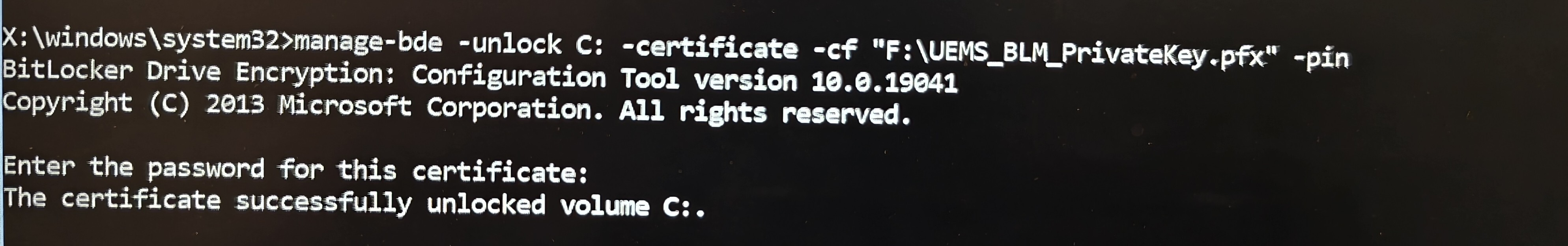 Unlocking OS Drive with Private Key