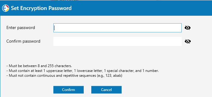Setting password for USB drive encryption