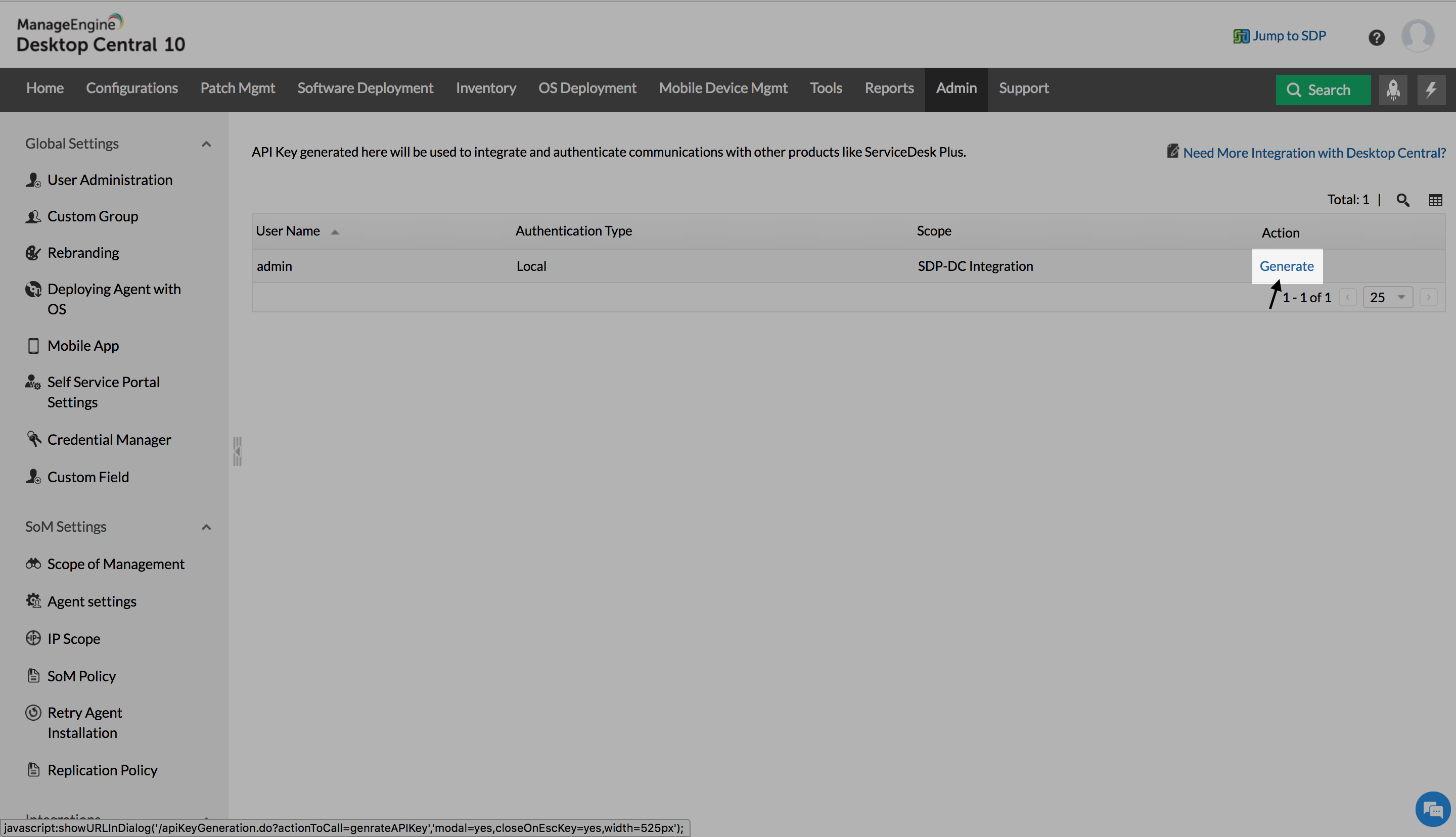 ManageEngine Endpoint Central ServiceDesk Plus integration