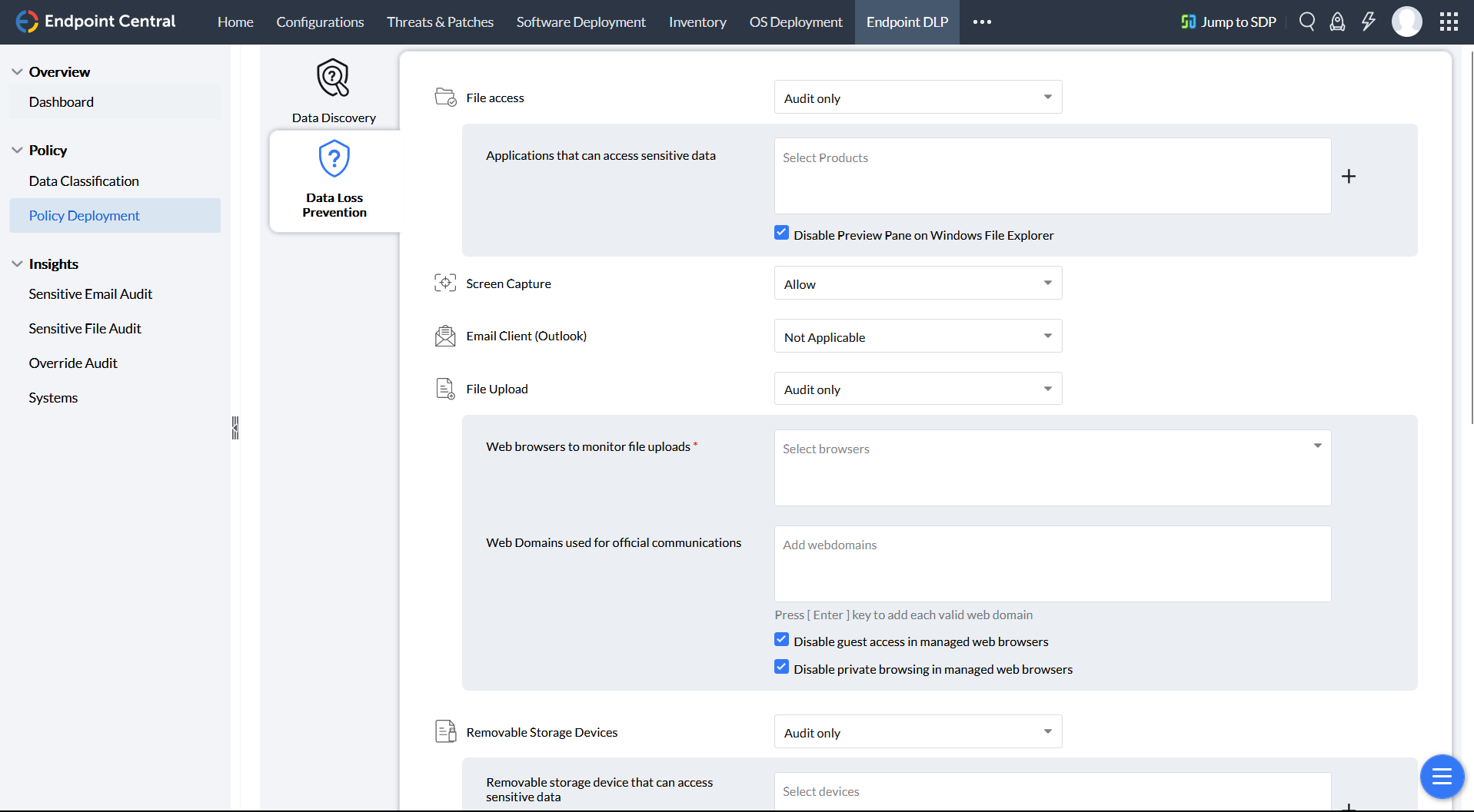 endpoint-central-data-loss-prevention