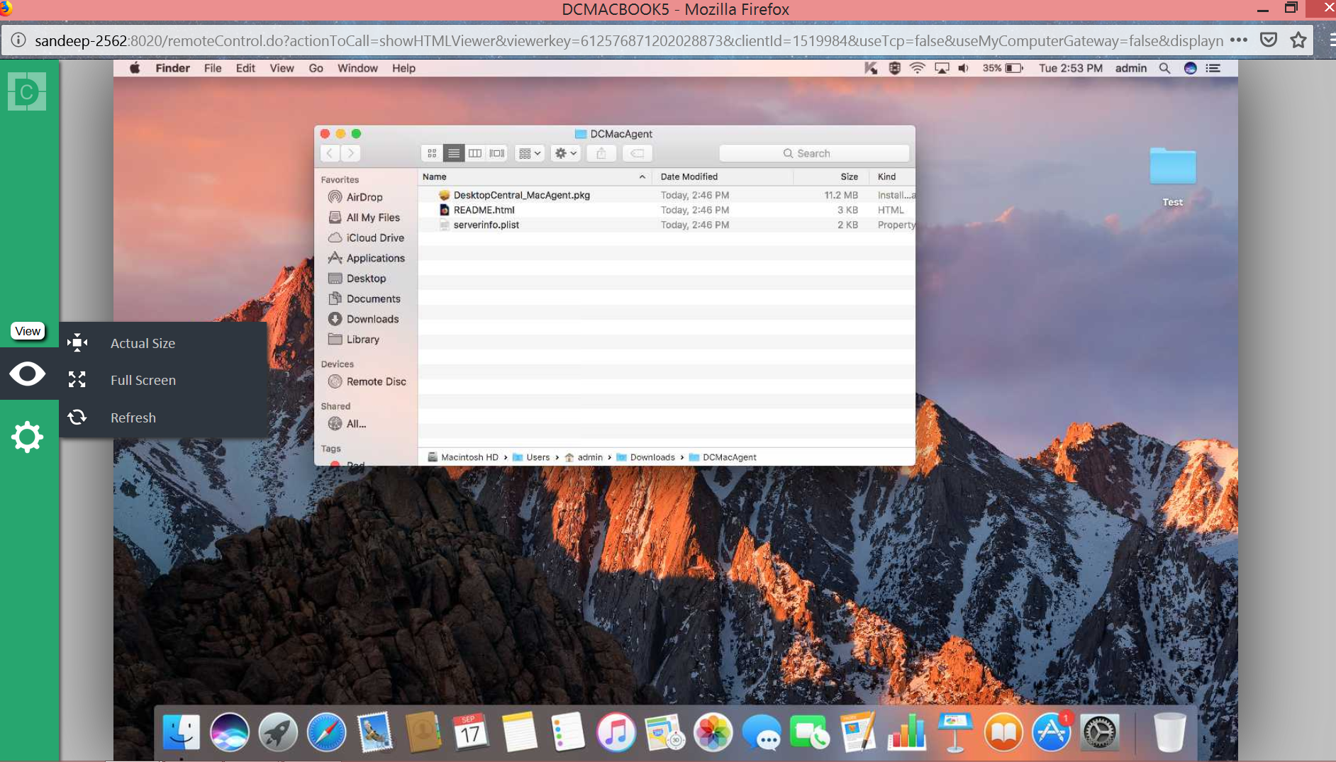 Rizado Al aire libre alfombra Control remoto de desktops Mac (macOS y OS X) | Gestión de escritorio remoto  - ManageEngine Endpoint Central