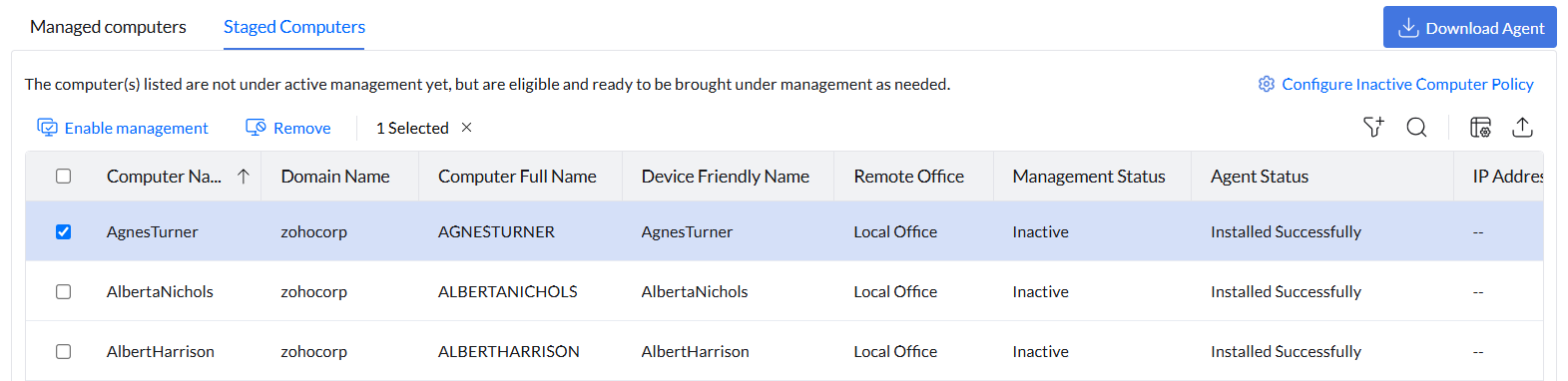 Ready to Manage Computers in SOM| ManageEngine Endpoint Central