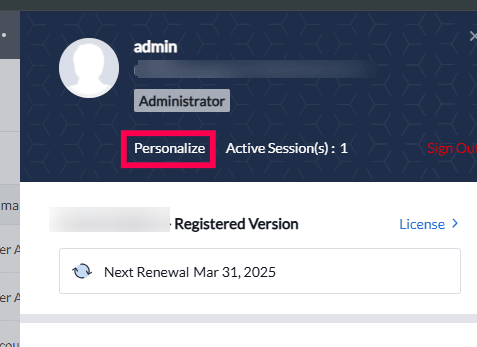 Central Server 个性化选项截图
