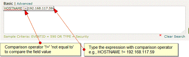 Basic Search - Comparison Operator