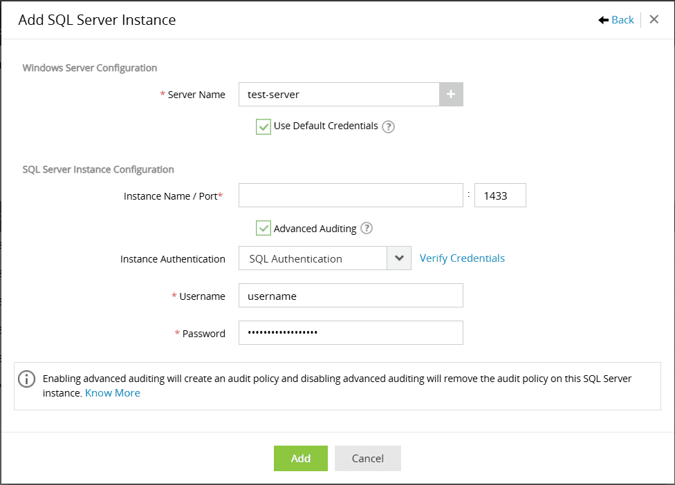 添加 SQL Server