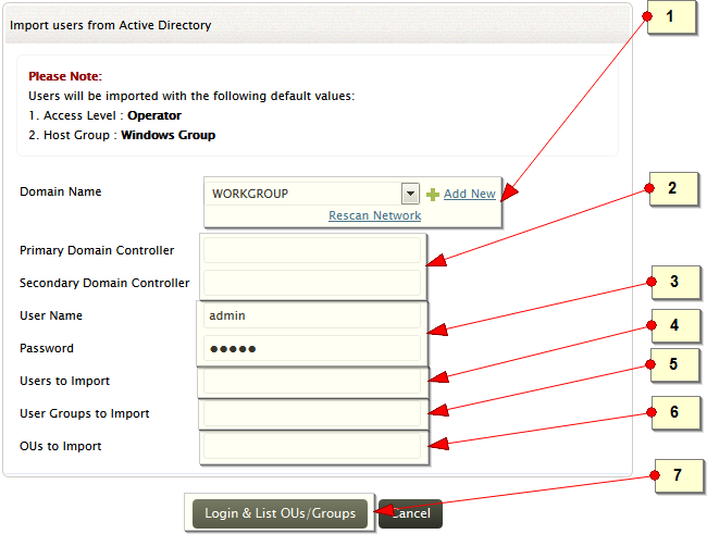 Import users from Active Directory