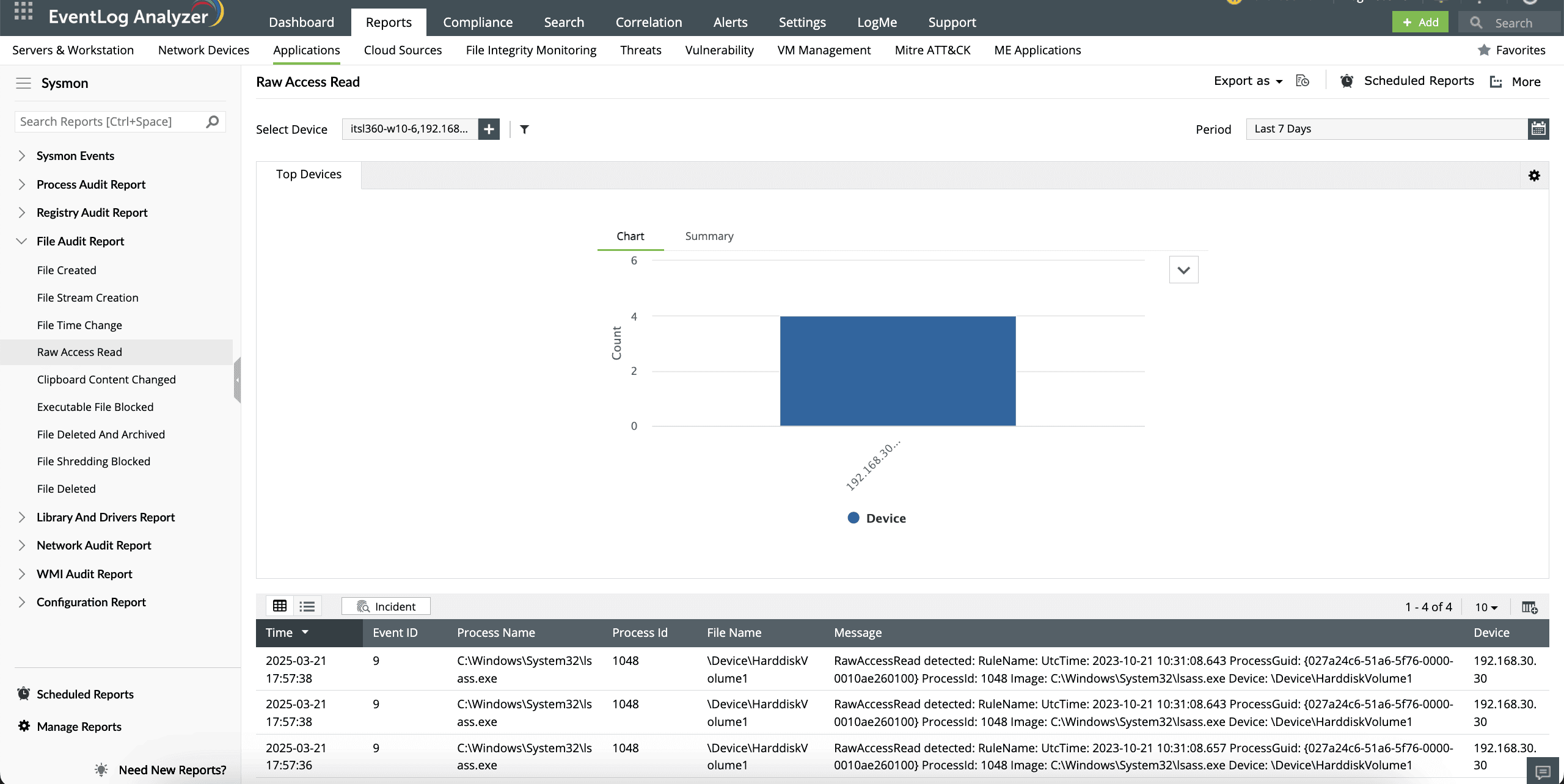 Sysmon log analyzer ManageEngine EventLog Analyzer
