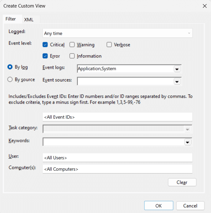 Using the Event Viewer