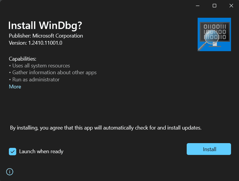 Crash log analysis with WinDbg