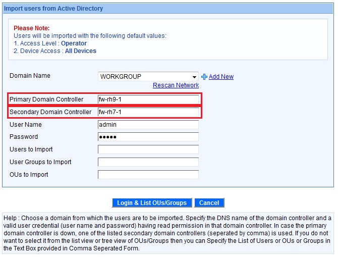 Import users from Active Directory