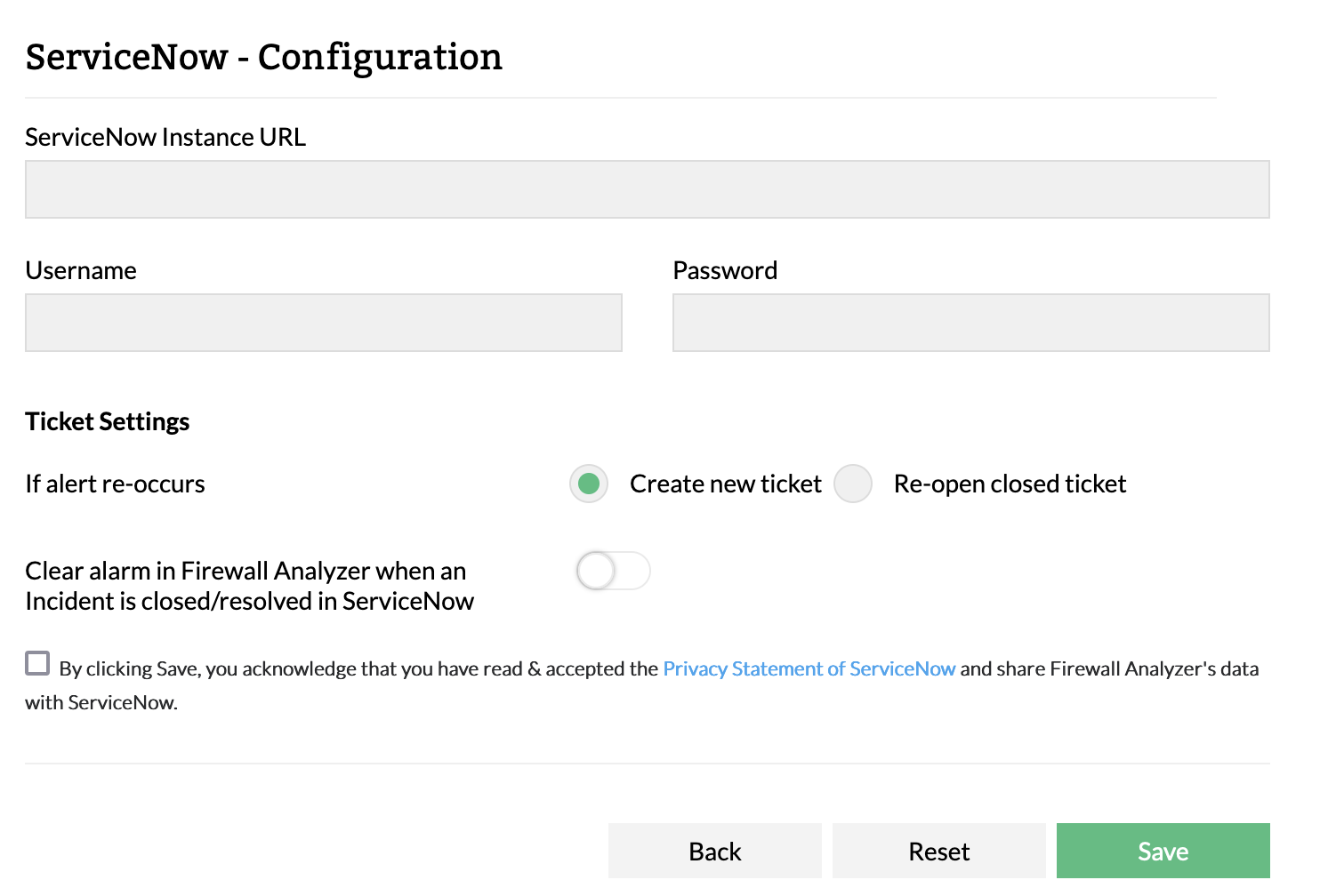 ServiceNow Integration ManageEngine Firewall Analyzer