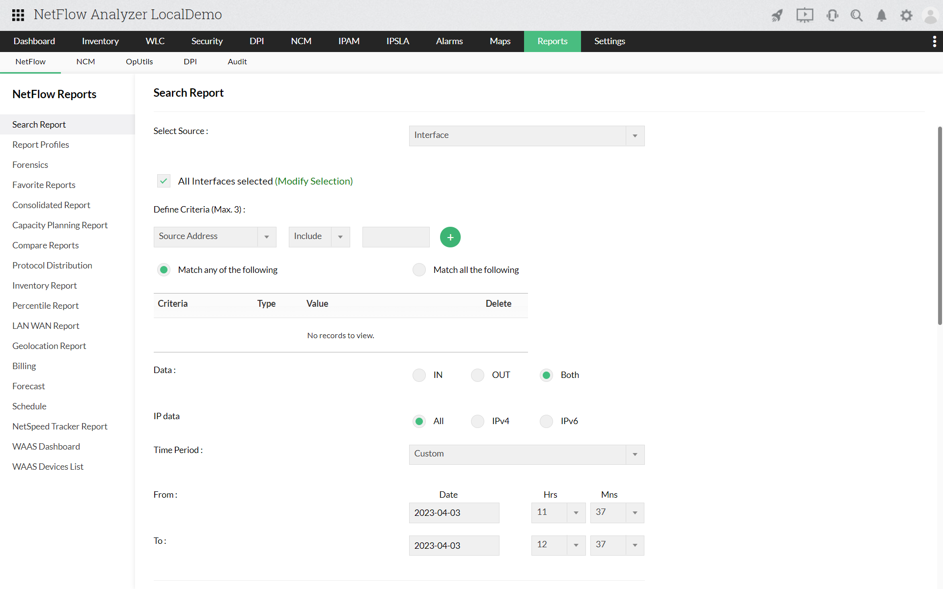 故障诊断报告-搜索- NetFlow分析器- NetFlow Analyzer