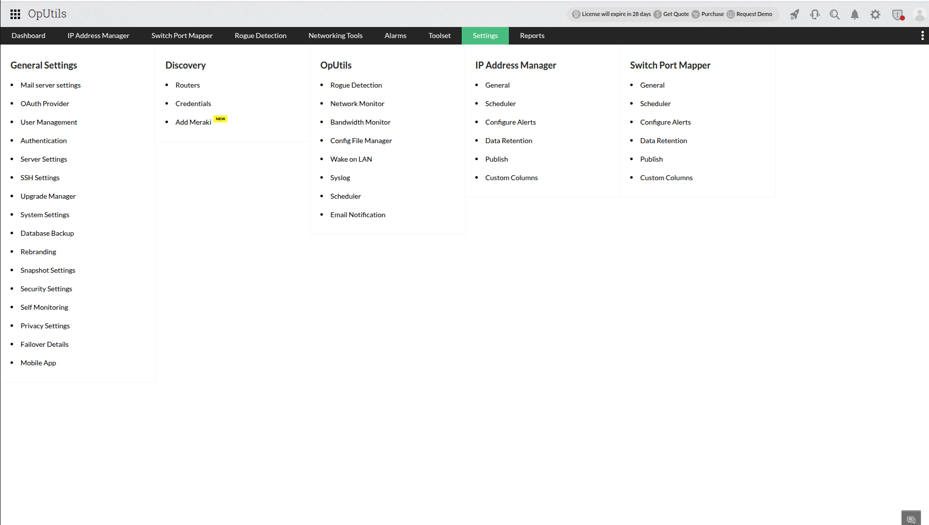 Subnet discovery through Meraki Controllers