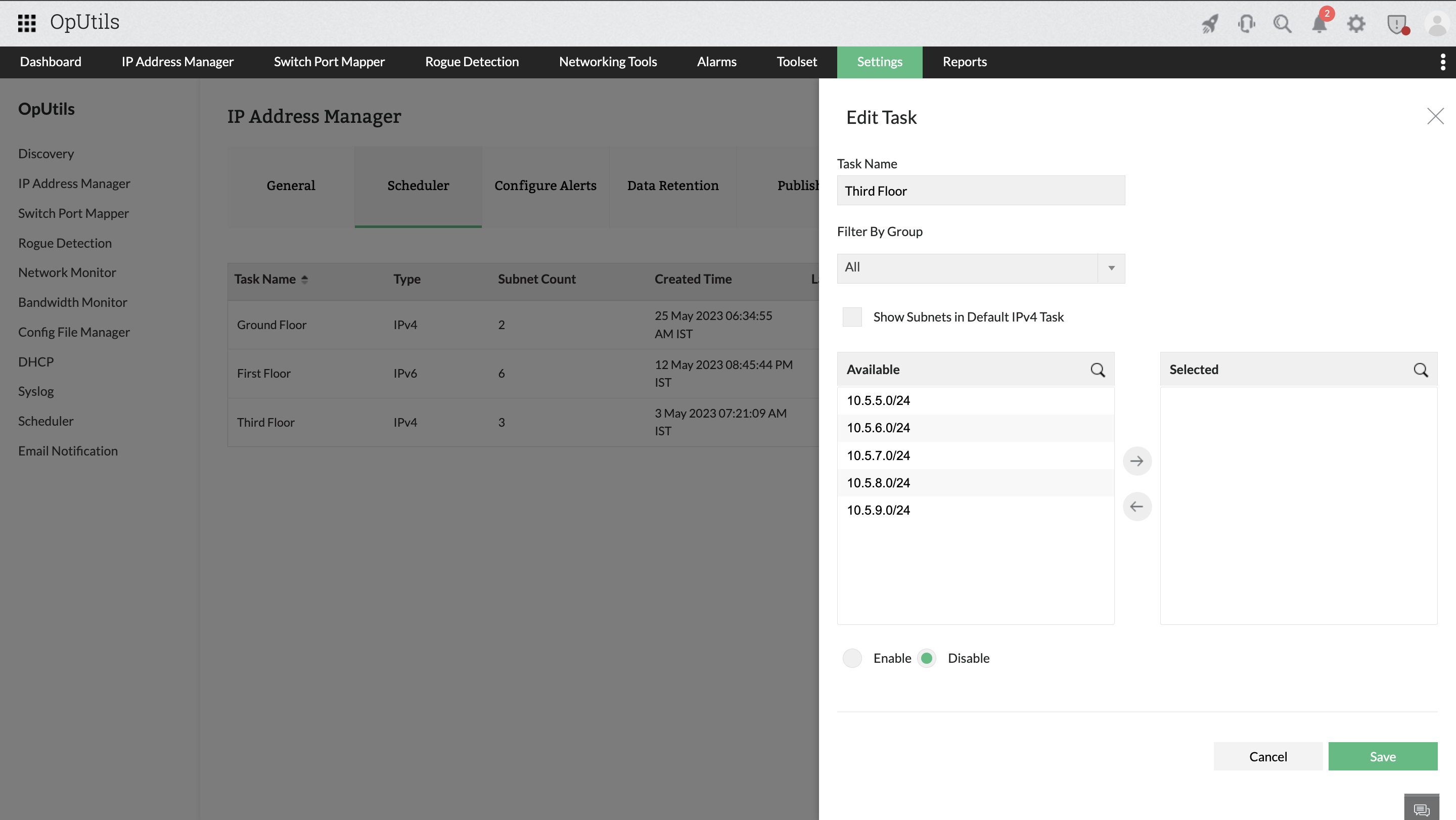 IP Availability in ICMP-Disabled Networks | ManageEngine OpUtils
